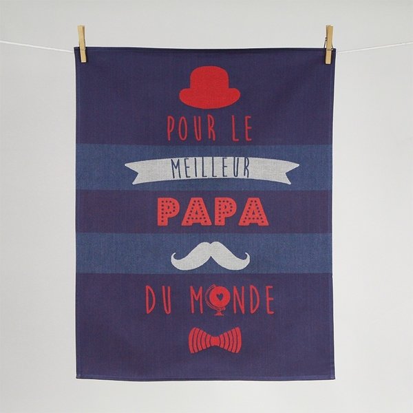 Geschirrtuch Meilleur Papa von Moutet 100% Baumwolle- 50 x 70 cm