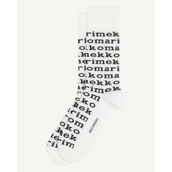 Herren-Socken "Kohina LOGO" von Marimekko weiß-schwarz 60 % Cotton 38 % Polyamide 2 % Elastane