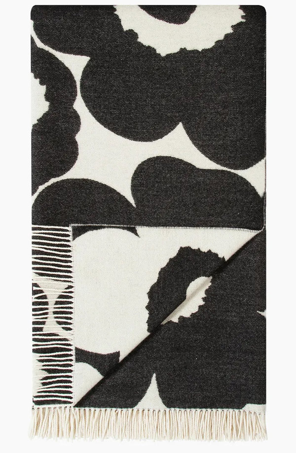 Marimekko Unikko Decke  130 x 180 cm 60% Wolle, 40% Baumwolle