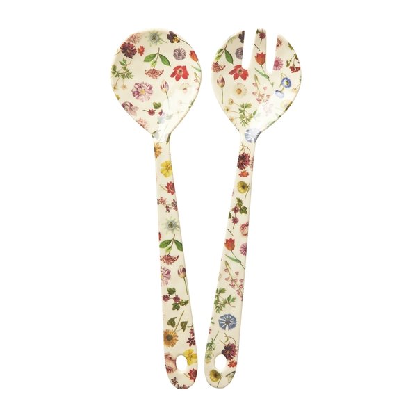 Melamine Salad Spoon and Fork with Floras Dream Print von rice